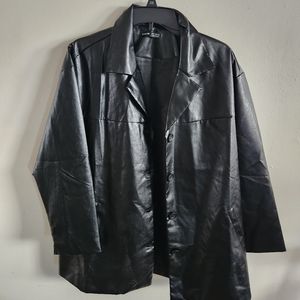 Lapel Neck Shein Leather Jacket Coat Like New Without Tags Size Medium